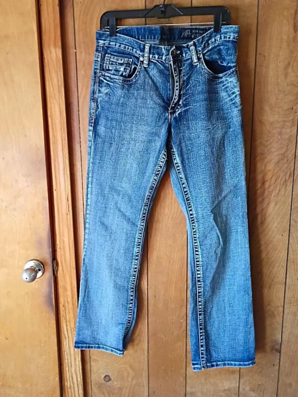 Axel Men’s Slim Boot Jeans Size 32x32 Blue Denim Actual 34x31